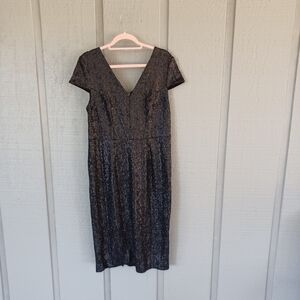 Dress The Population Allison Sequin Dress Size 1X Women Party Cocktail V Neck